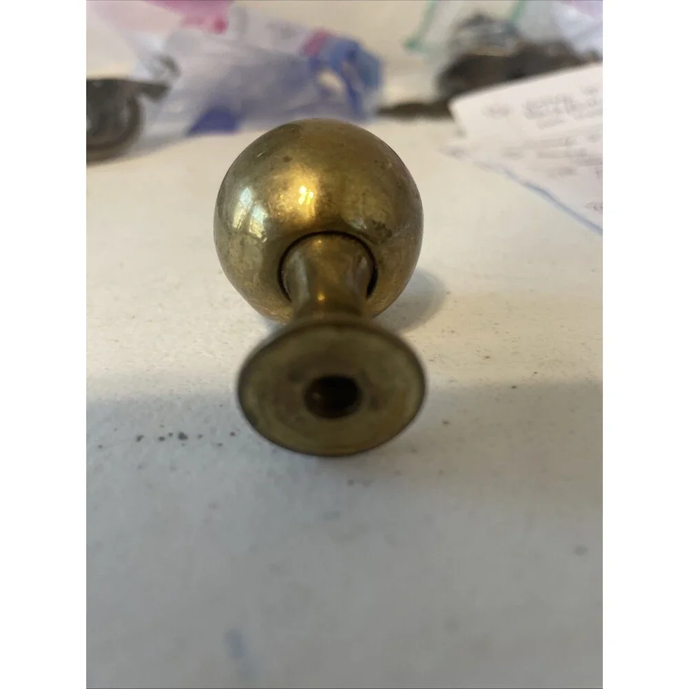 Vintage Heavy Solid Brass Ball Knob 2 Inch Diameter Weighs 5.8 Ounces